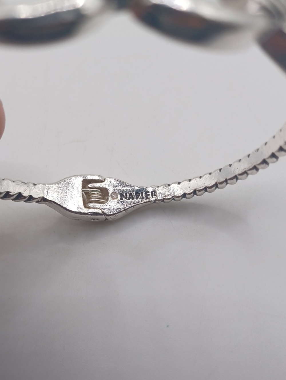 Napier Silver Tone Twisted Hinged Bracelet - Picture 7 of 8
